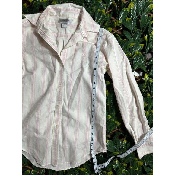 Brooks Brothers 100% Cotton White Pink Striped Button Up Longsleeve Sz 2 - Picture 8 of 8